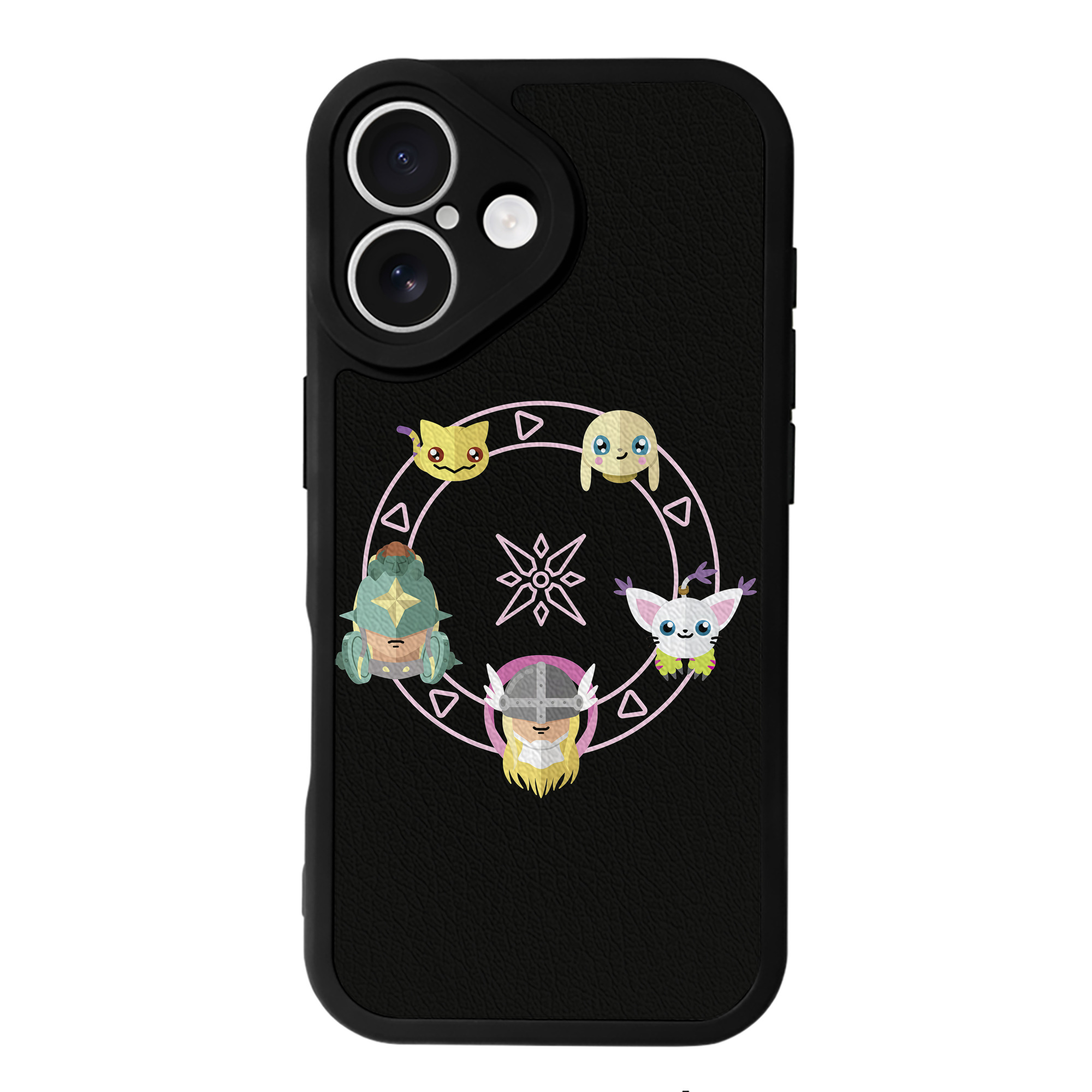 （画像用） Digimon デジタルモンスター/デジモン 【iPhone 16シリーズ対応】シリコンスマホケース（レザー調） 材質：シリコン